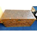 A brass bound Chinese chest