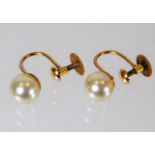 A pair of 9ct gold Ciro pearl earrings 2g