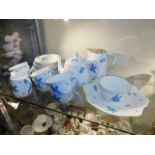 A Heathcote art deco "Blue" part tea service, 23 p