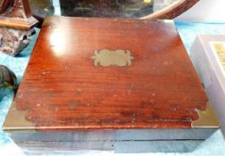 A brass edged mahogany box