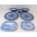 Two 19thC. Spode oval shaped bowls twinned with tw