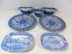 Two 19thC. Spode oval shaped bowls twinned with tw