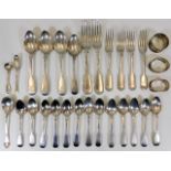A quantity of mixed mostly antique silver flatware