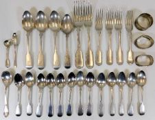 A quantity of mixed mostly antique silver flatware