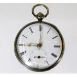 A silver pocket watch not running