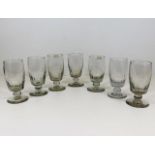 A set of six matching Georgian glass rummers & one matched Victorian rummer