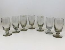 A set of six matching Georgian glass rummers & one matched Victorian rummer