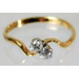 An 18ct gold ring set with 0.2ct diamond 1.7g size