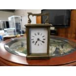 A small brass carriage clock a/f