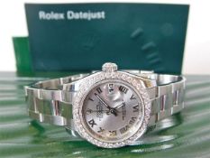 A boxed ladies Rolex Oyster Perpetual Datejust wat