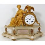 An F. H. Goulding of Plymouth ormolu clock on onyx