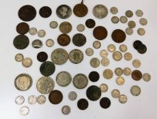 A quantity of various pre-1947 coins including sil