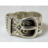 A silver belt buckle ring 5.7g size N/O