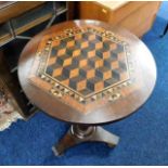 A 19thC. inlaid pedestal table