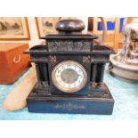 A substantial slate mantle clock