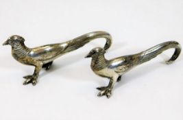 Two WMF silver plated pheasant knife rests