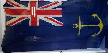 A large Admiralty blue ensign with horizontal nava