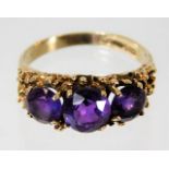 A 9ct gold amethyst ring 3.5g size N/O