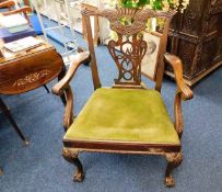 A mahogany Chippendale style chair