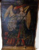A canvas depicting 16thC. figure signed Machuca to