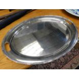 A large silver plated serving tray