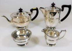 A four piece silver plated tea set