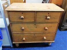 A low level Victorian pine chest of drawers 32.5in