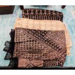 Three heavy gauge 1920's flapper girl shawls with