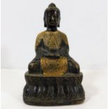 A cast bronze style Tibetan deity with four charac