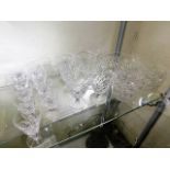 A quantity of cut glass crystal wares including a