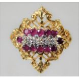 A 14ct gold ring set with ruby & diamond 3.8g size