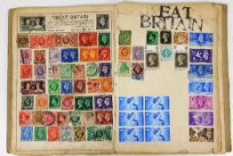 A child's stamp album with Penny Black stamp