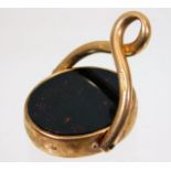 A Victorian 15ct gold Albert chain fob with bloods
