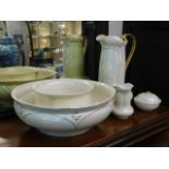 A five piece art nouveau wash basin set