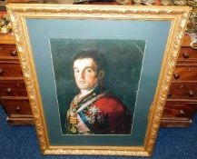 A gilt framed print of Wellington