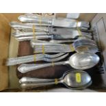A matching set of silver plated flatware for six t