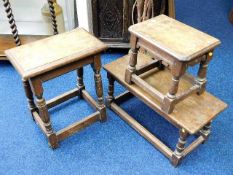 Three oak stools