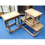Three oak stools