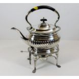 A Victorian silver plated spirit kettle & stand