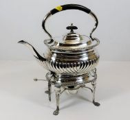 A Victorian silver plated spirit kettle & stand