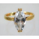 A 14ct gold ring set with paste stone 3.1g size N