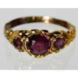 A 15ct gold amethyst ring 1.2g size L