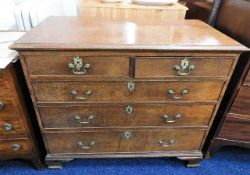 A George III oak chest of drawers with ogee feet &