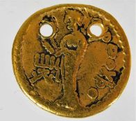 A gold Dinar 151-190 Coin, Kushan Empire, Huvishka