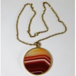 A 9ct gold mounted carnelian pendant