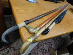 Two shepherd style crooks & other items