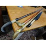 Two shepherd style crooks & other items