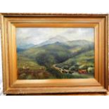 A gilt framed oil painting of W. Wallace Dykes dat