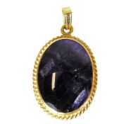 A 9ct gold mounted blue john pendant 3.1g