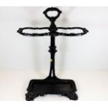 A Victorian cast iron stick stand 27.5in high x 18